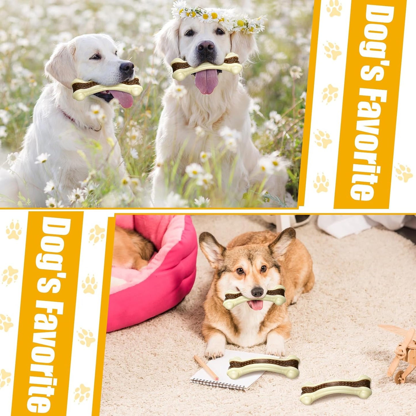 Sosation 10 juguetes masticables para perros para masticadores agre...