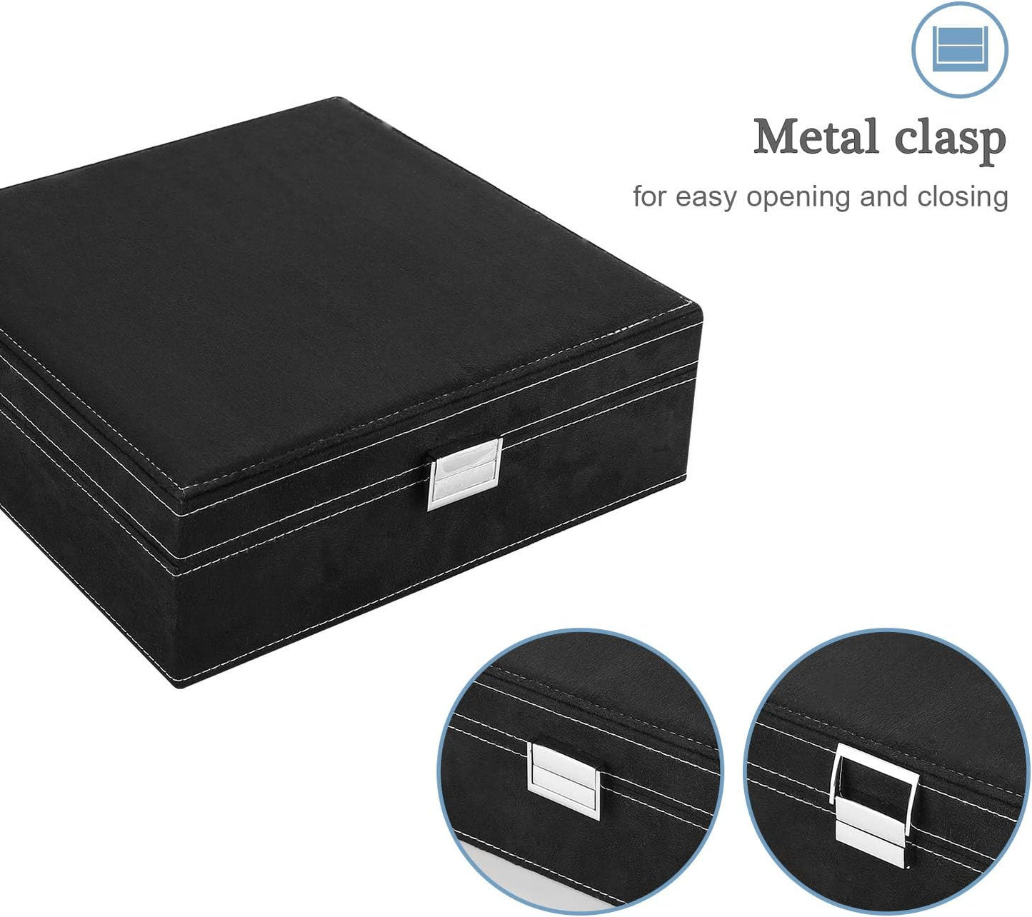 ProCase Joyero de terciopelo organizador para mujeres-Negro | Estuc...