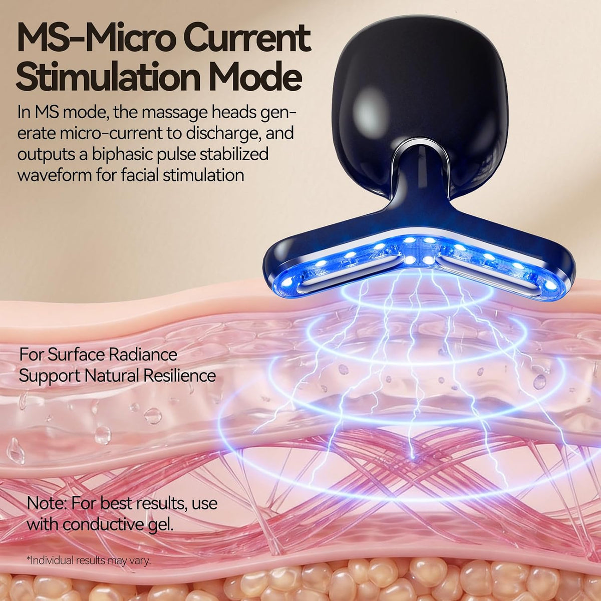 Dispositivo de belleza facial de microcorriente, terapia de luz roj...