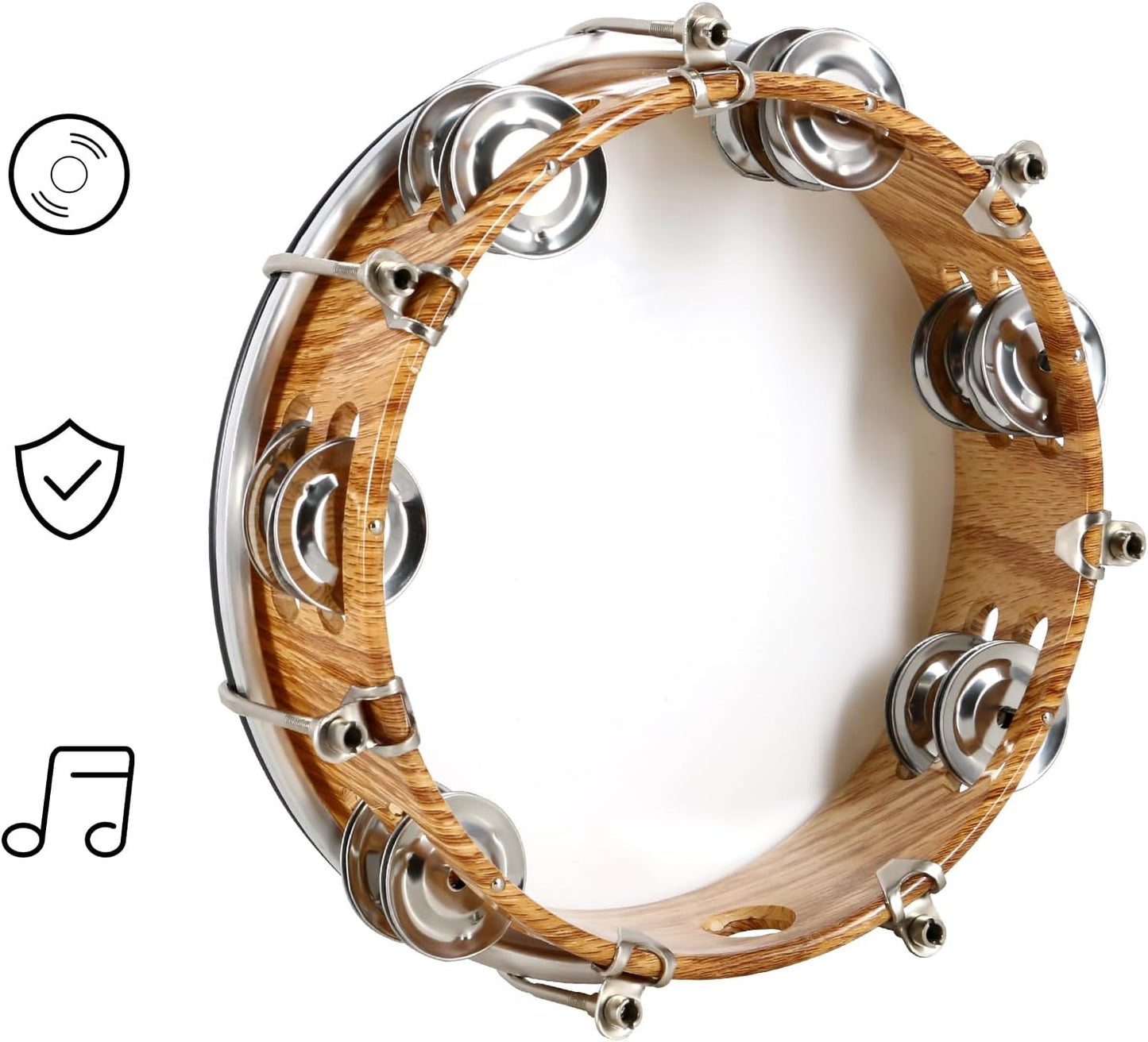 EASTROCK Pandereta de 8 pulgadas ajustable para adultos, panderetas...