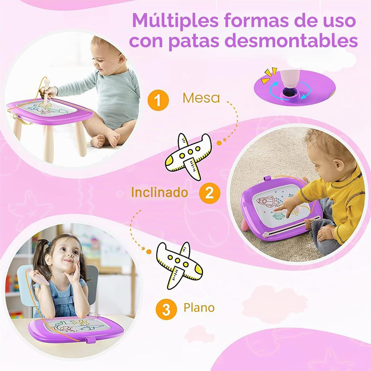 Kikidex - Juguetes para niños de 1 a 3 años, tablero magnético de d...