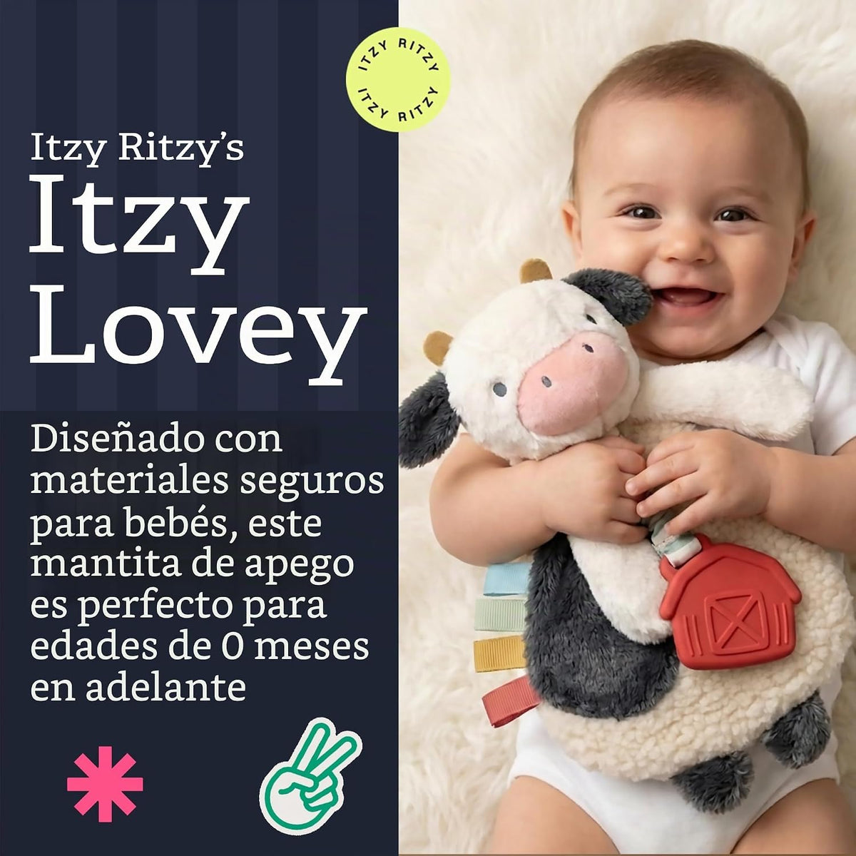 Itzy Ritzy - Itzy Lovey incluye mordedor - Baby Lovey con mordedor,...