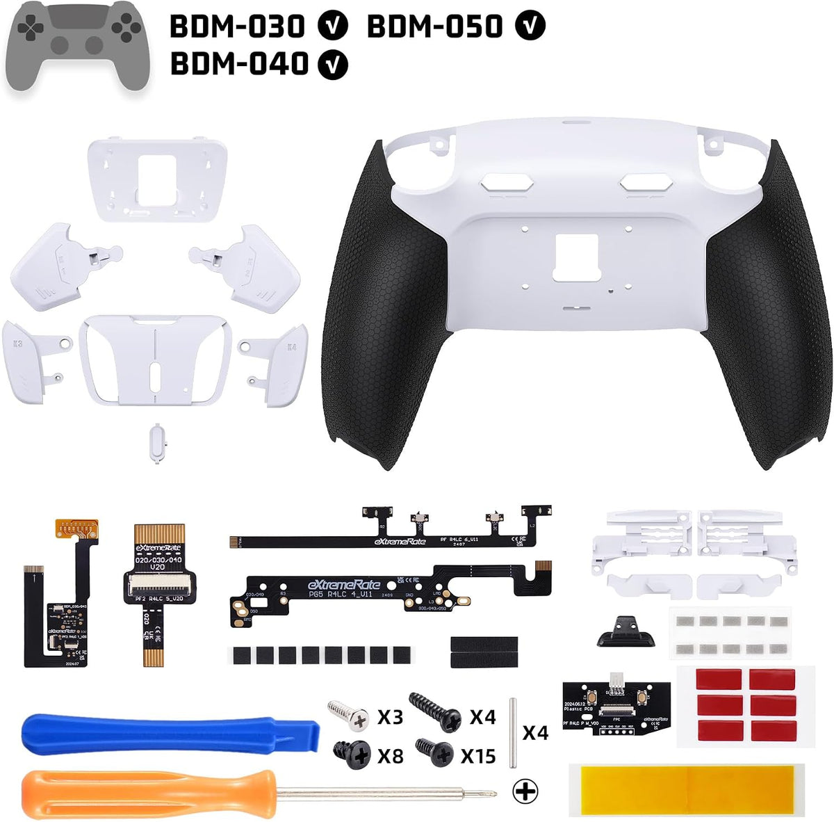 eXtremeRate RISE4 Plus MAX Kit de Paletas Traseras con Topes de Gat...