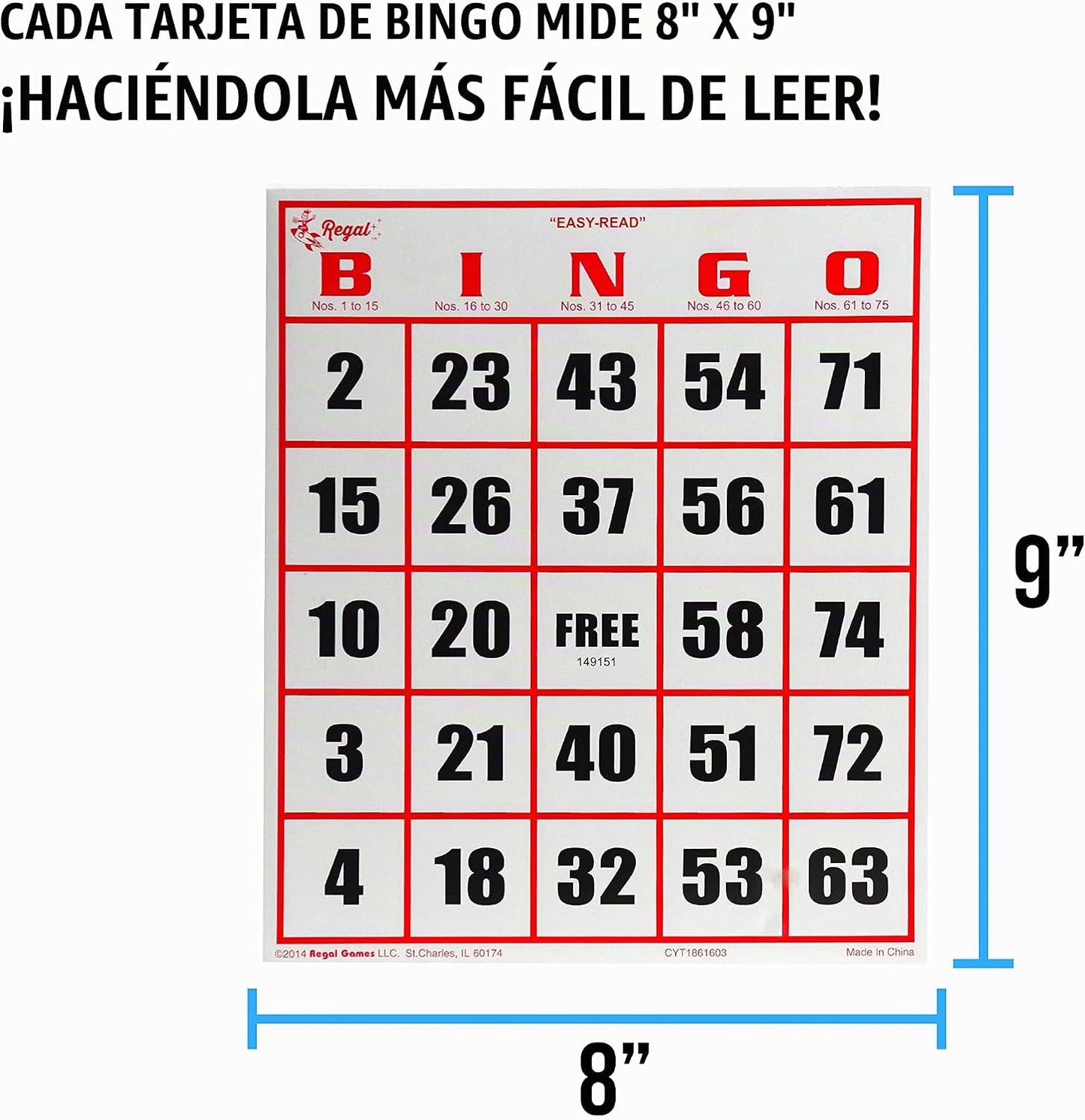 Regal Bingo - Juego de bingo profesional con jaula de rueda de 11 p...