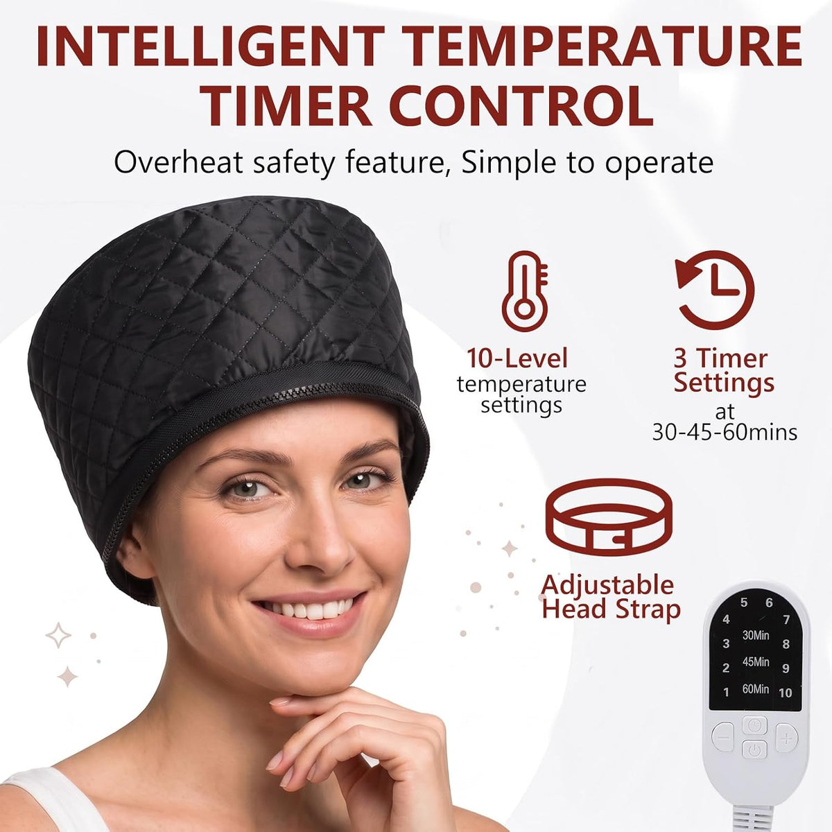 Gorro de pelo calentado, vaporizador de cabello de acondicionamient...