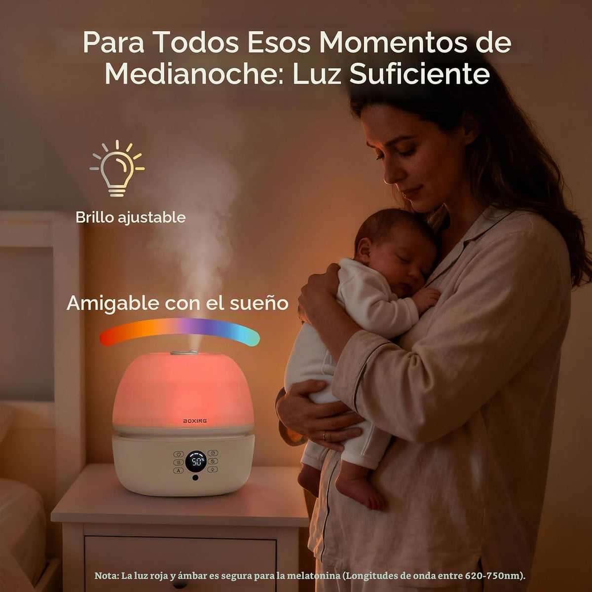 BOXING Humidificadores de llenado superior para dormitorio de bebé...