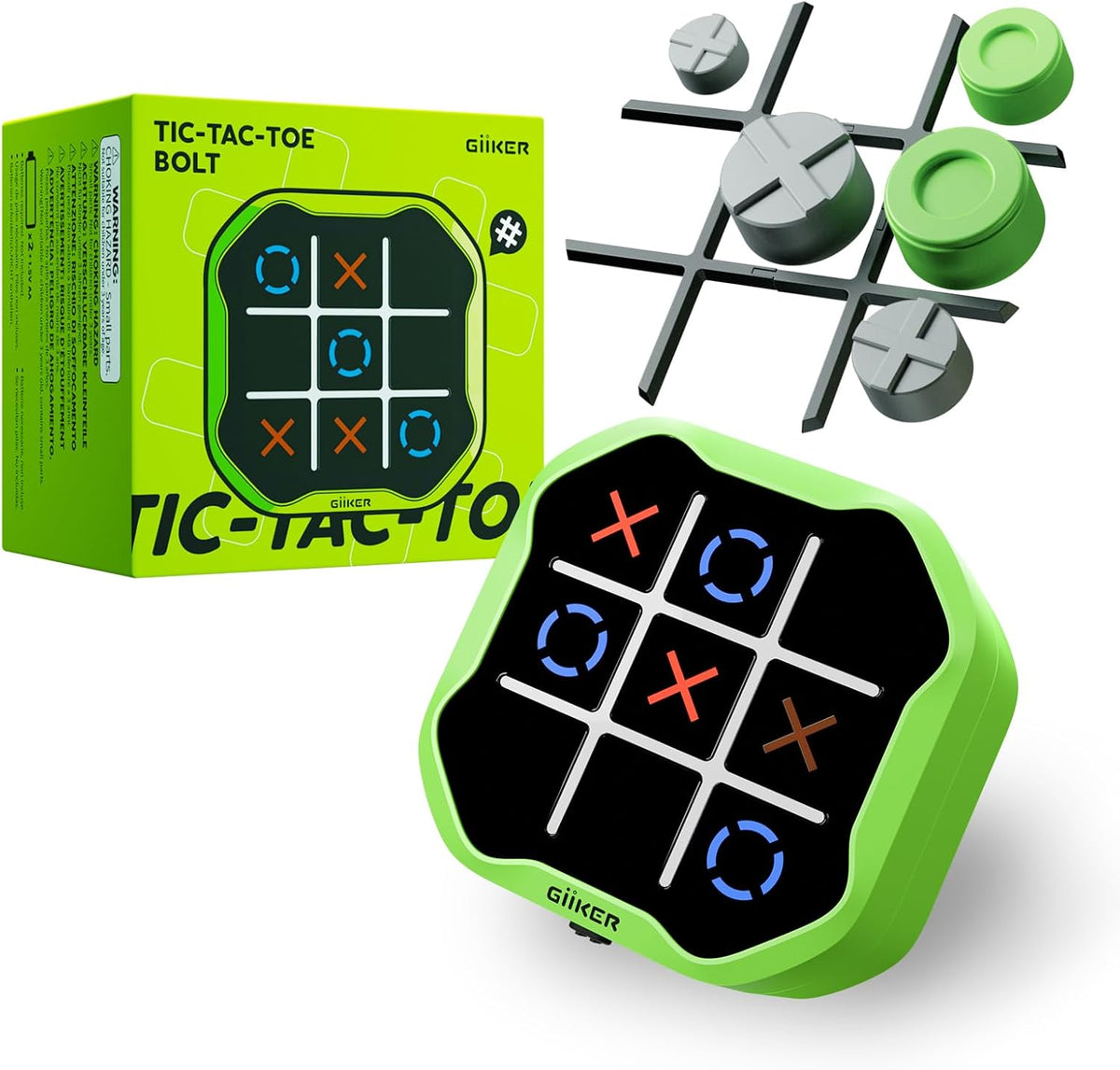 GiiKER Juego Tic Tac Toe Bolt, Juegos de Mano Originales 3 en 1, Ju...