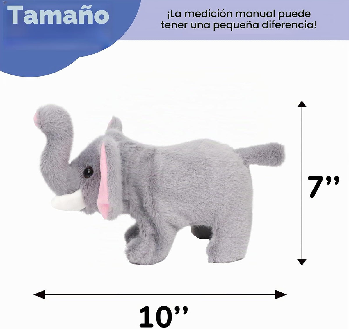 Hopearl - Elefante caminante interactivo Elephish de peluche electr...