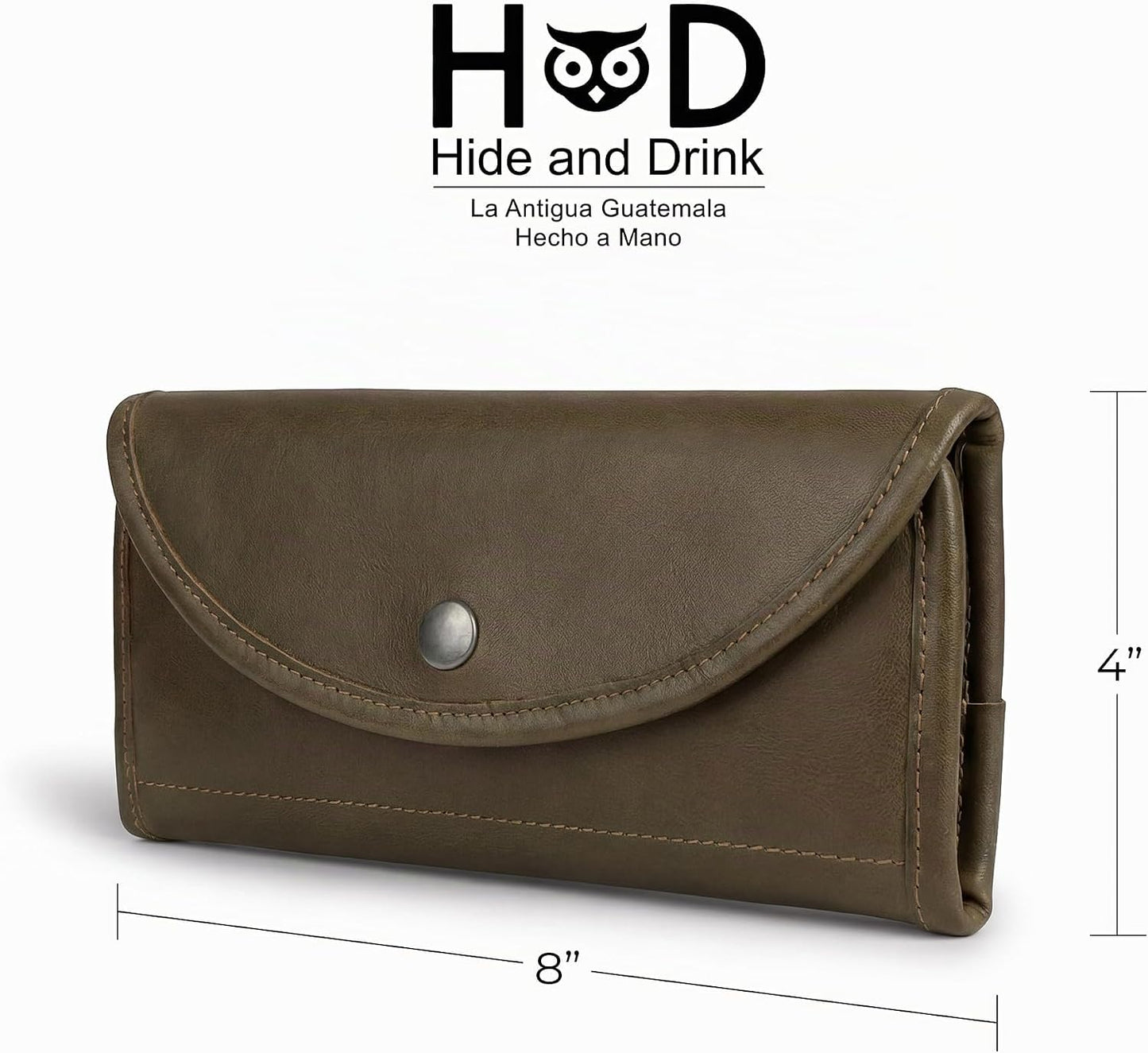 Hide &amp; Drink, Cartera de cuero de grano completo para mujer, so...