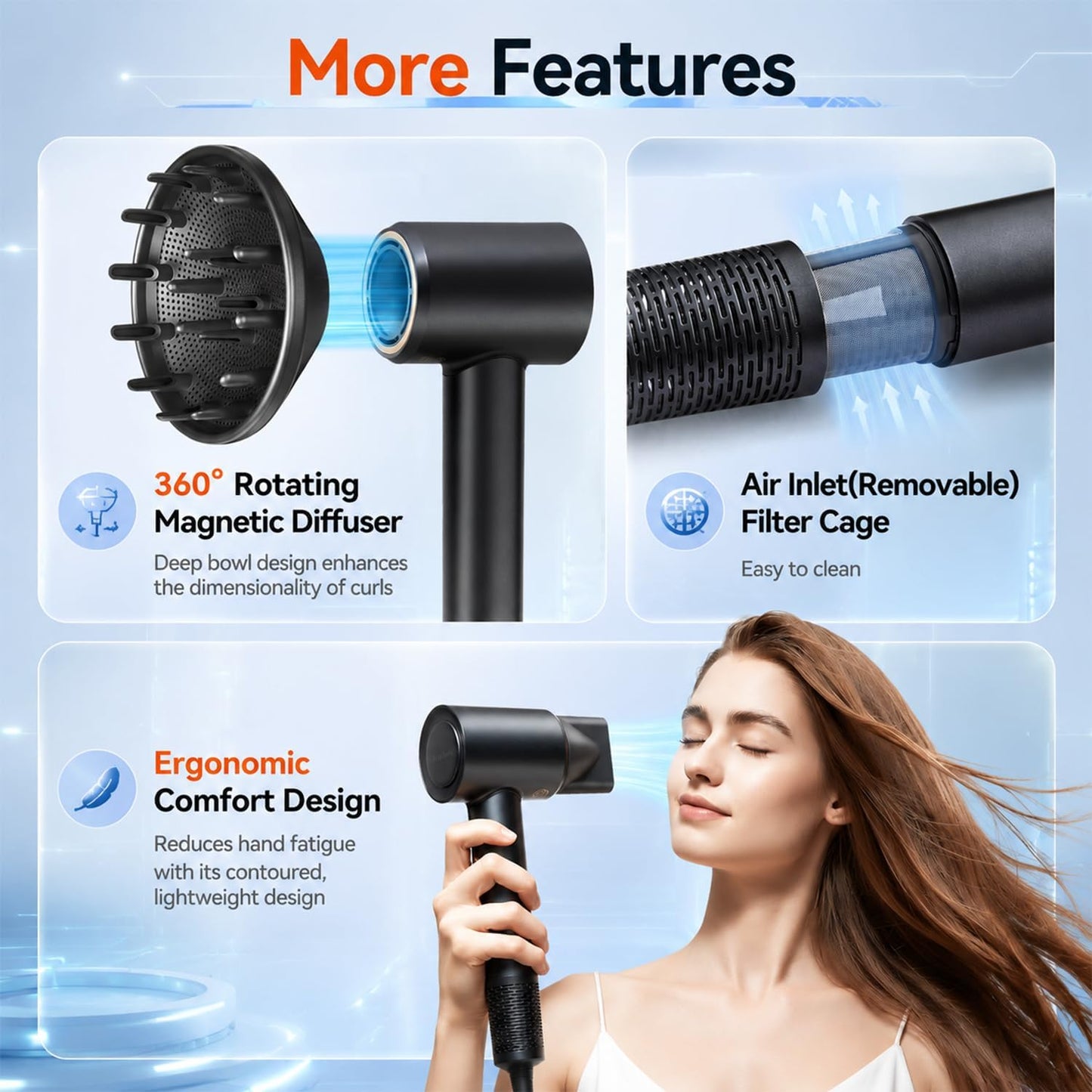 Secador de pelo 180000RPM Profesional Salon Secador de alta velocid...