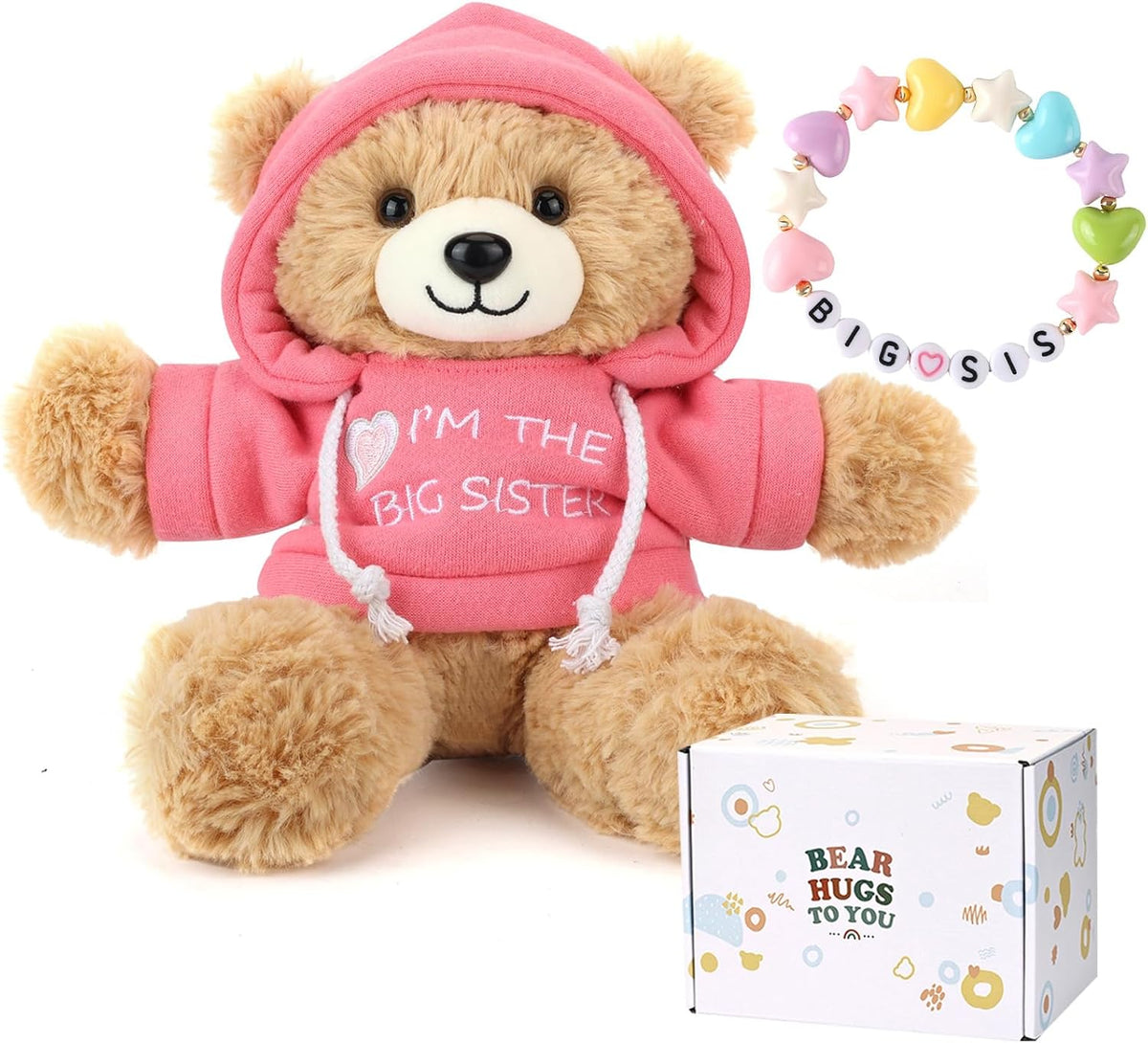 Osacoe "I'm The Big Sister" - Oso de peluche con caja d...