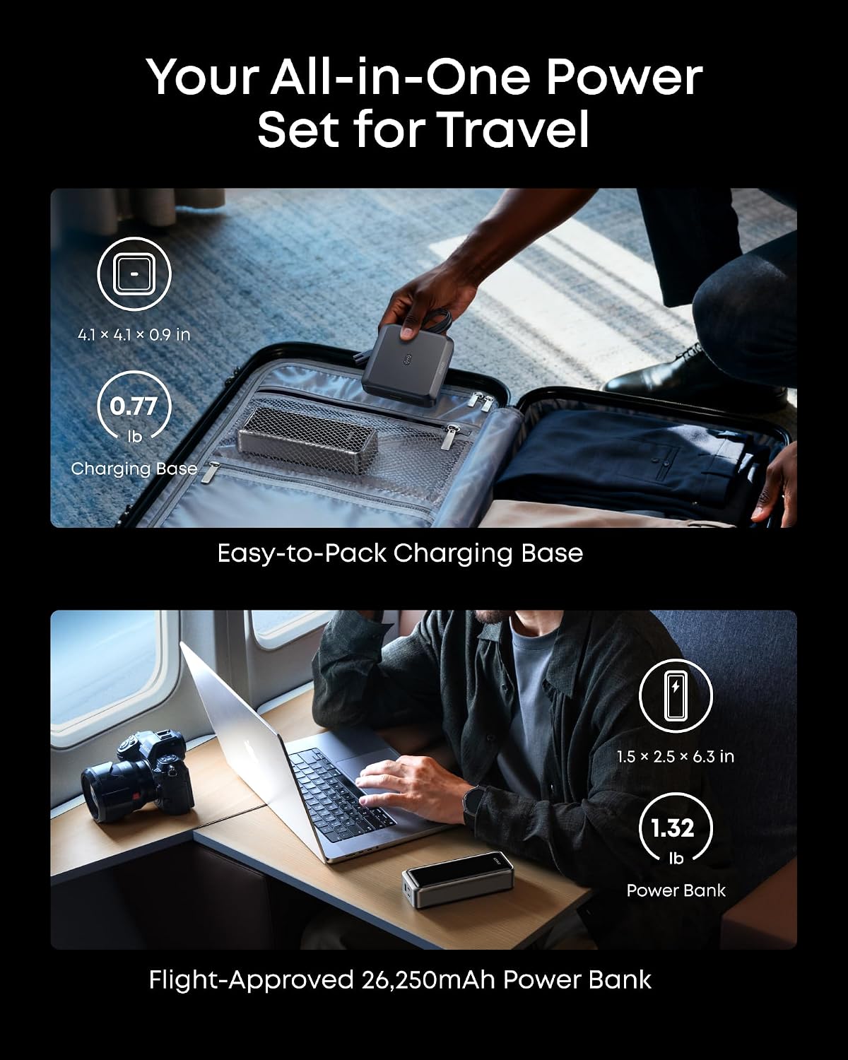 Anker Prime Power Bank, 26,250mAh 300W con base de carga rápida | A...