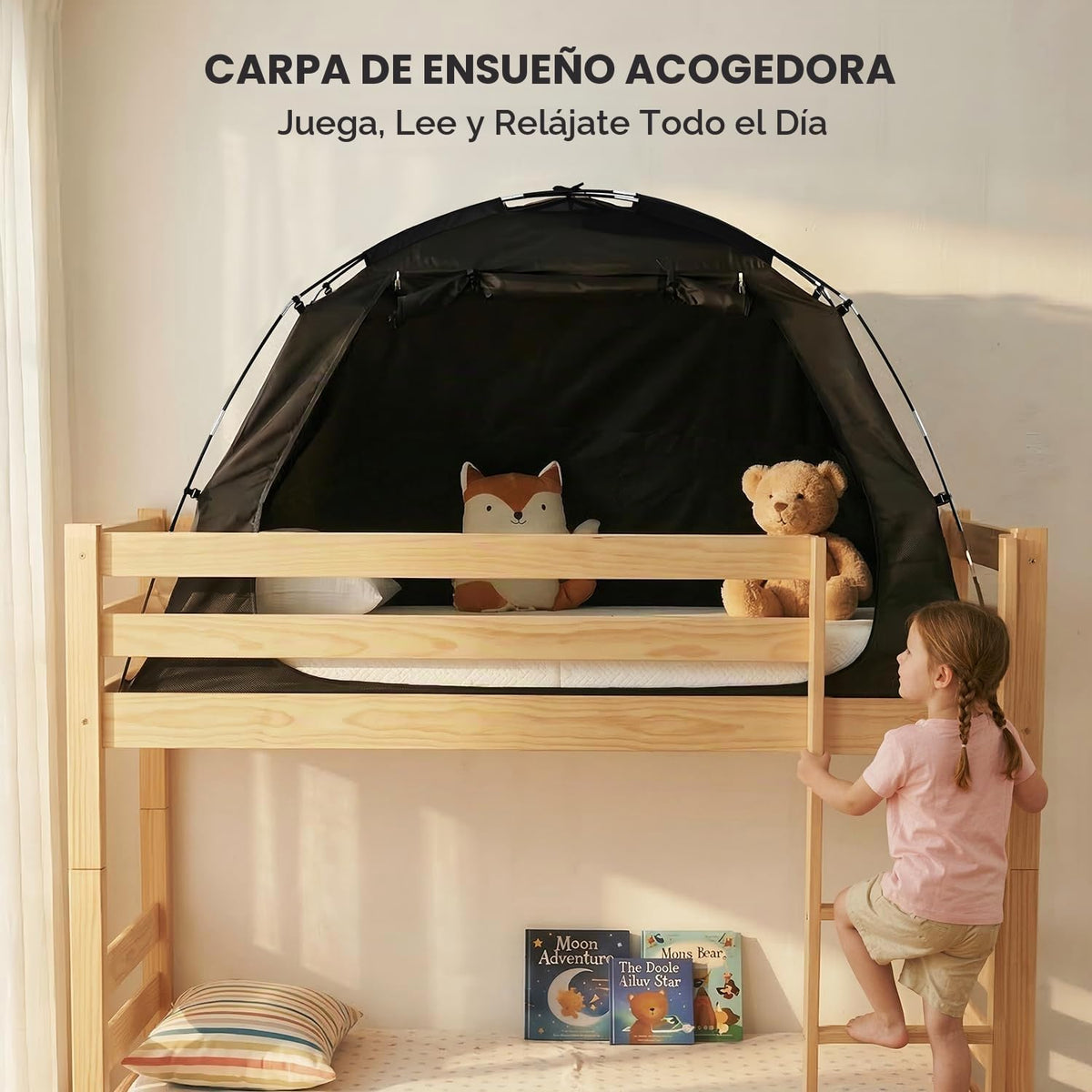 Alvantor® Tienda de campaña de cama tamaño individual, 93% opaca de...