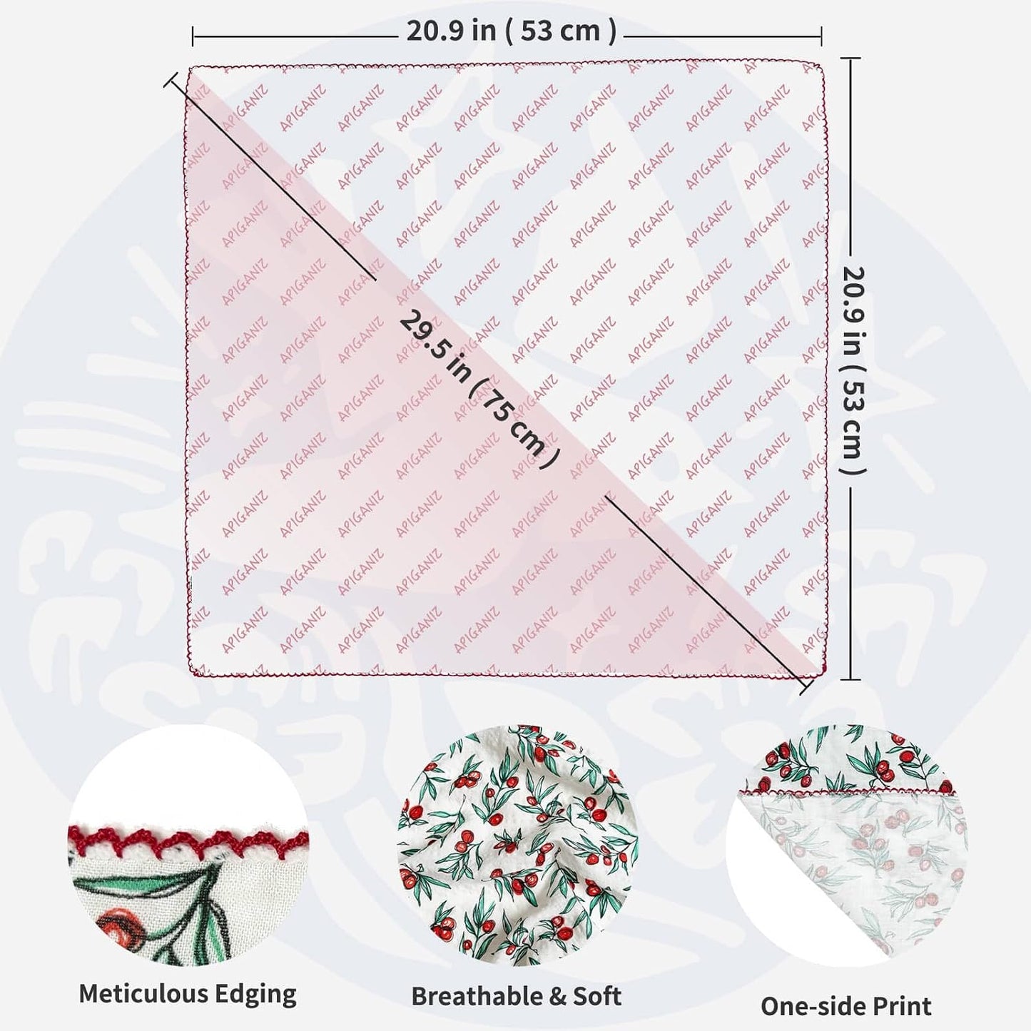 APIGANIZ Bandana de algodón de 21 x 21 pulgadas para mujer, tela te...