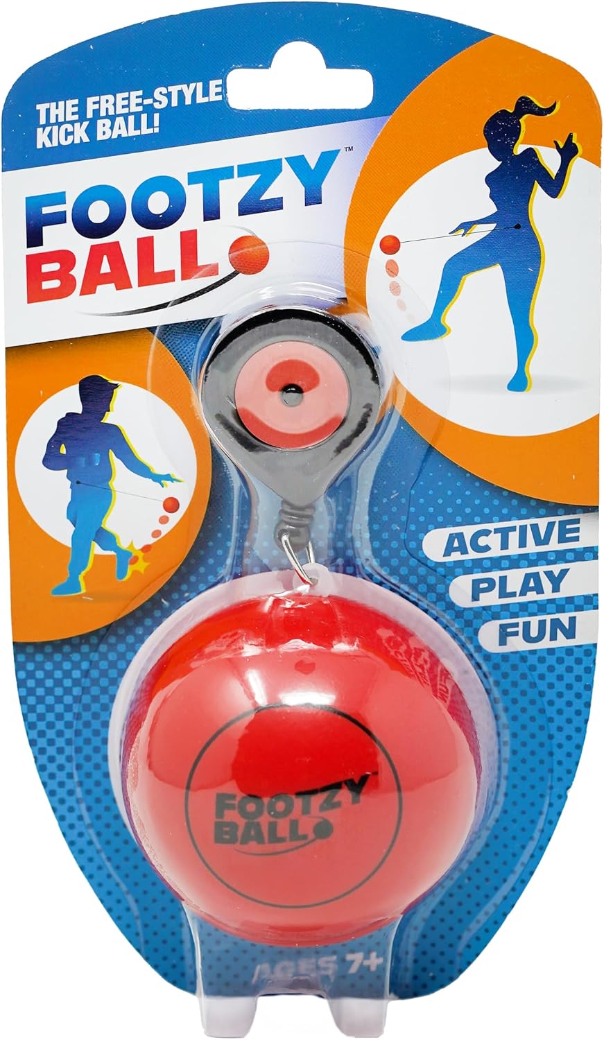 Blue Orange FootzyBall - Pelota retráctil de estilo libre, para niñ...
