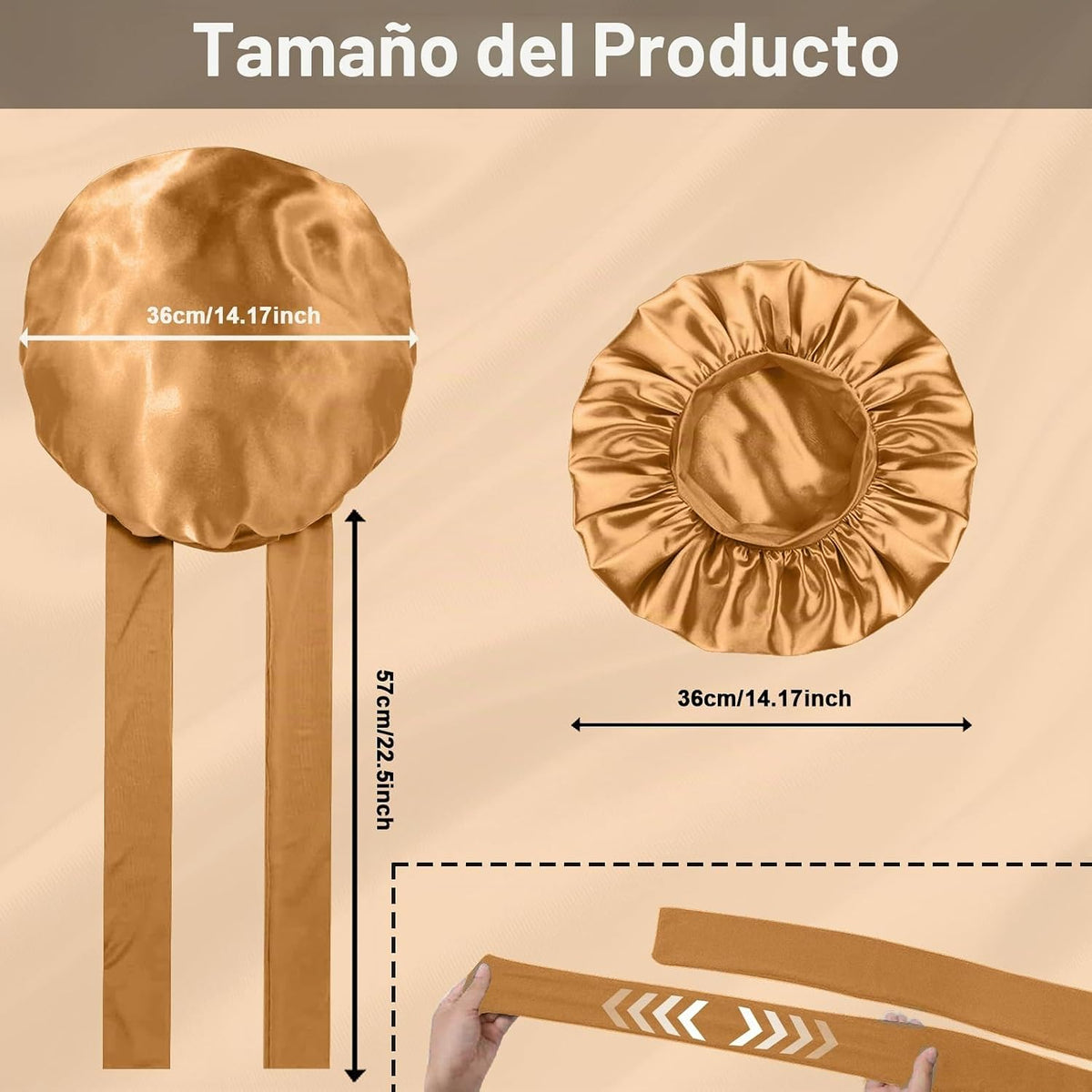 2 piezas de gorro de seda satinada para dormir para mujeres, gorro...