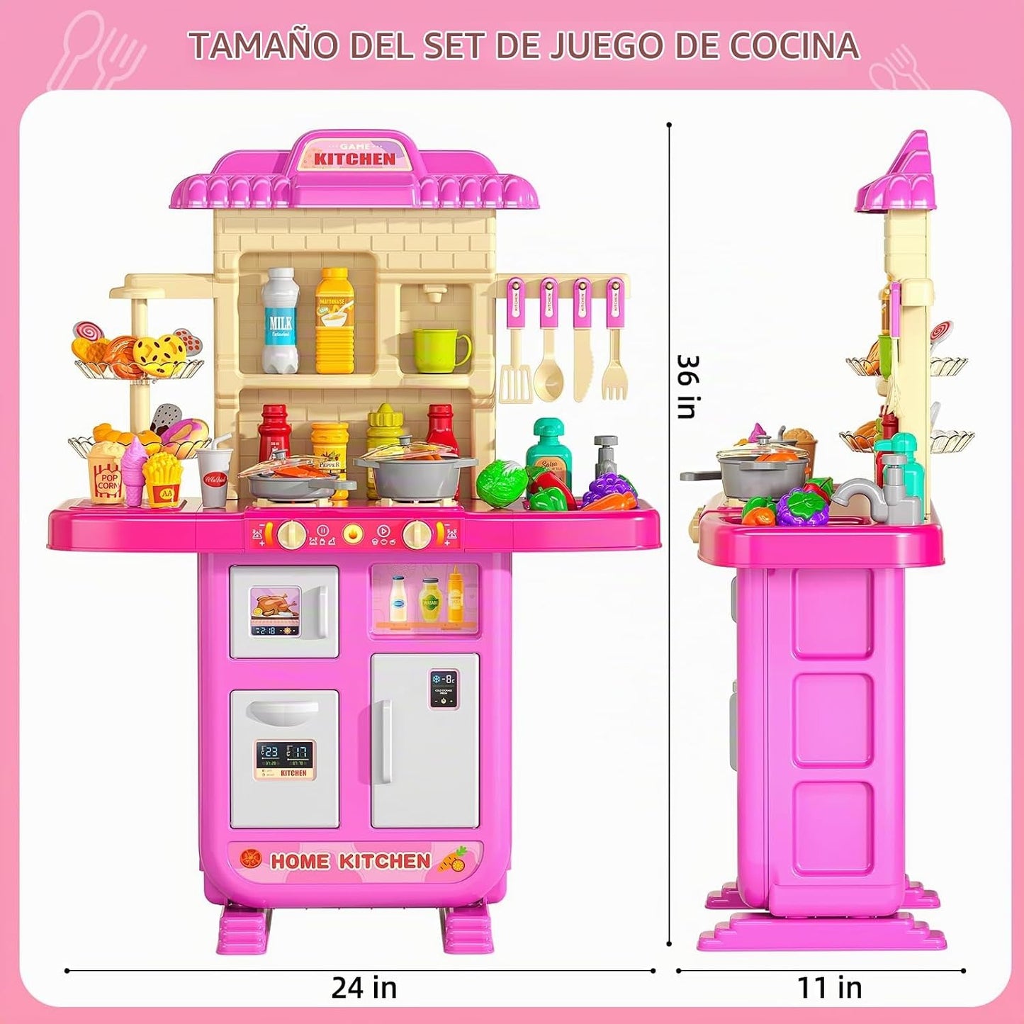 MSKOLER Juego de cocina para niñas, juguetes de cocina para niñas d...