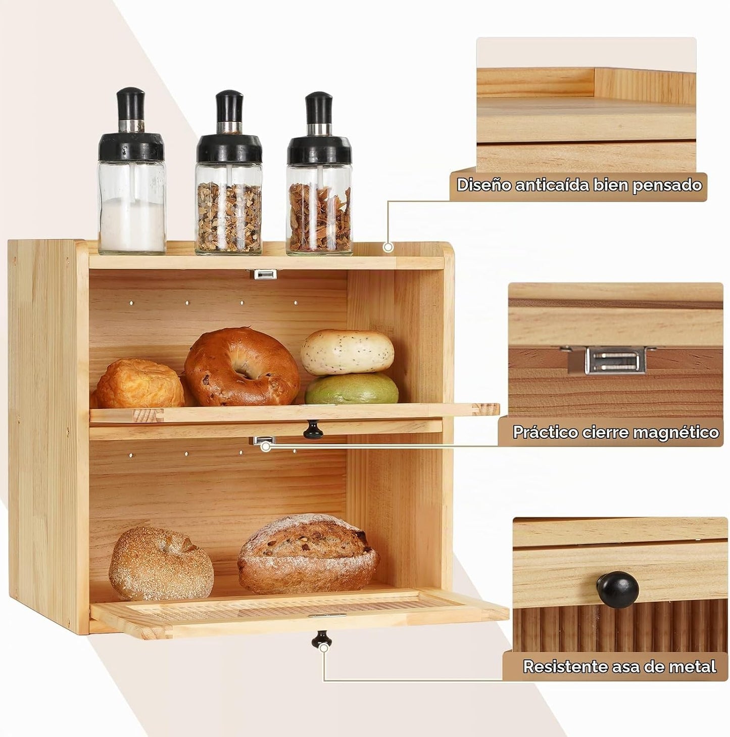 Sunhoo Panera para Encimera de Cocina Contenedor de Almacenamiento...