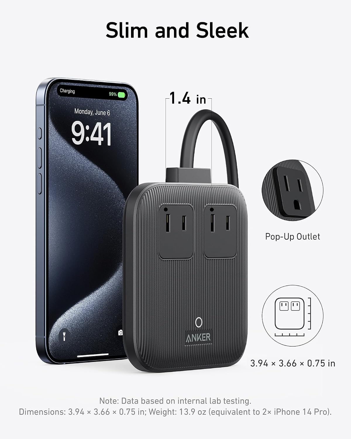 Anker Estación de carga Nano (67W máx.), regleta de alimentación US...
