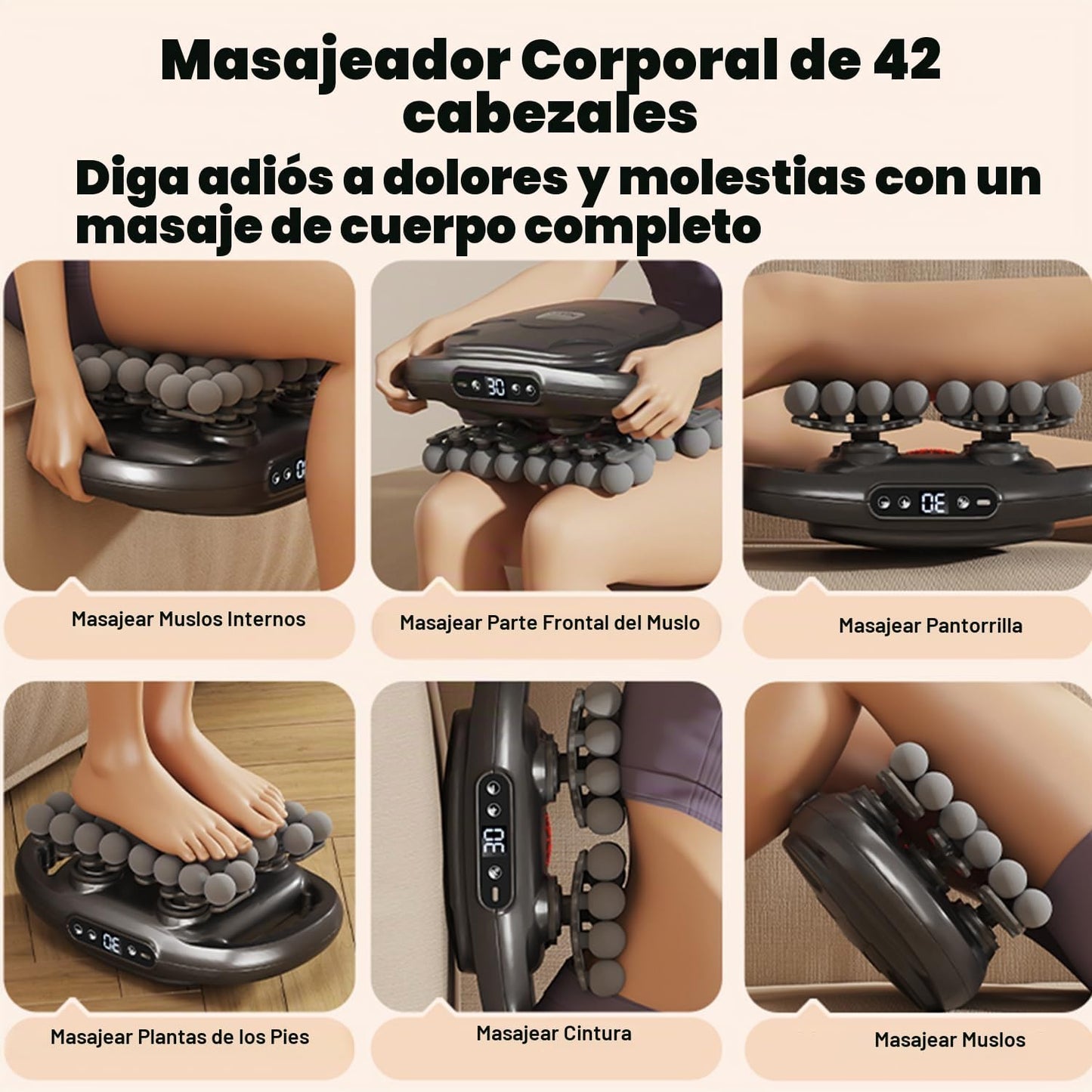 Pistola de masaje de 16 cabezales de tejido profundo, 9 velocidades...