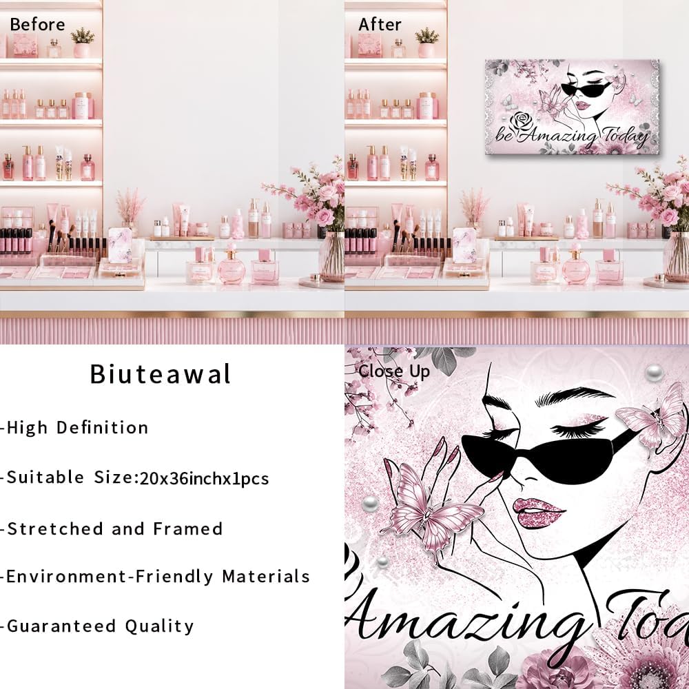 Biuteawal Arte de pared de moda para mujer, citas inspiradoras, imp...