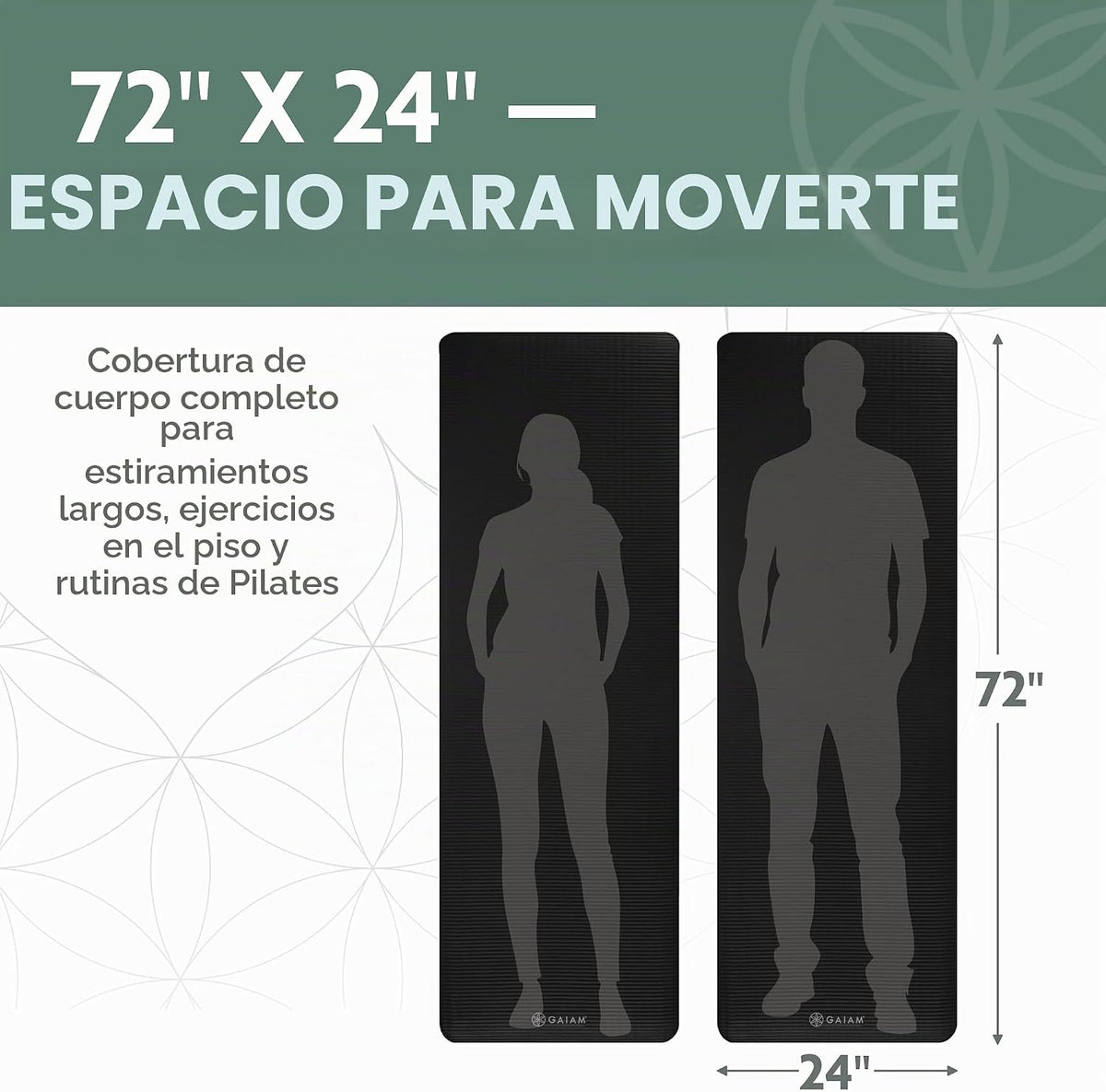 Gaiam Tapete de yoga grueso, esterilla de ejercicio y fitness con c...