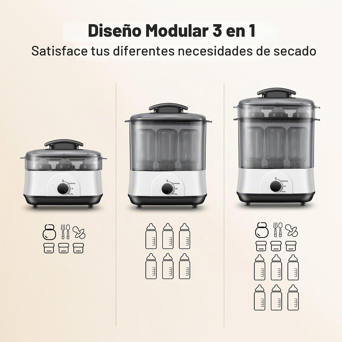 AMZBABYCHEF Vaporizador de biberones, vaporizador y secadora de bot...