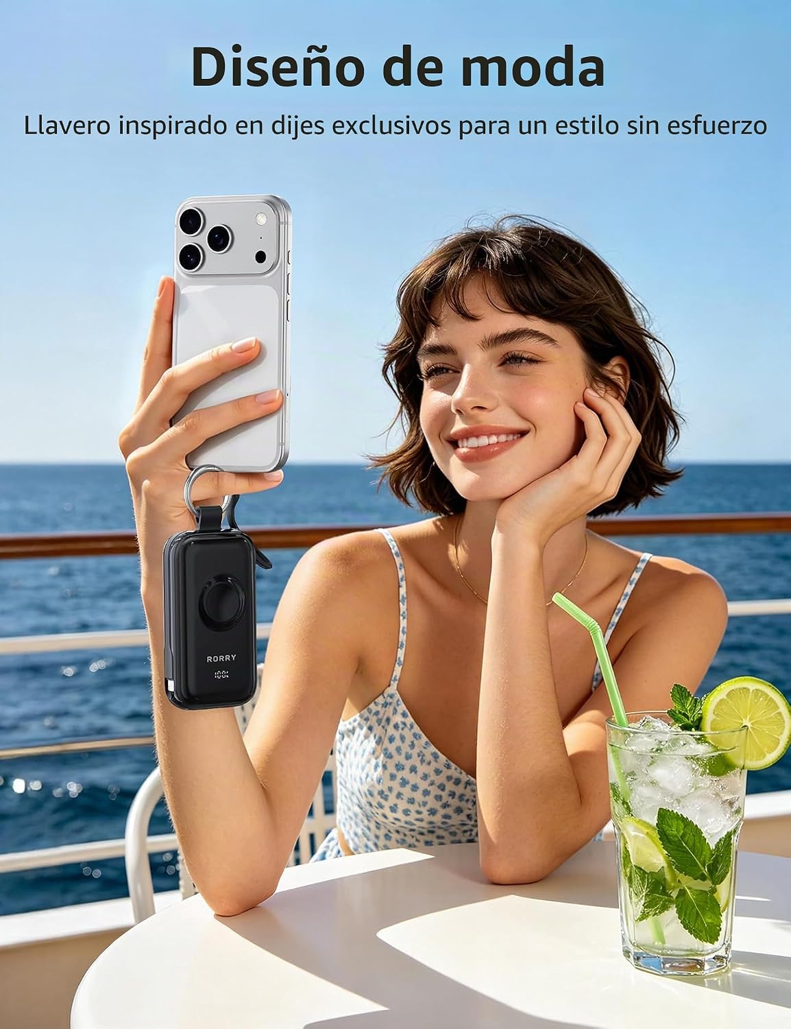 RORRY CharmGo Cargador portátil de 45 W de carga rápida, llavero de...