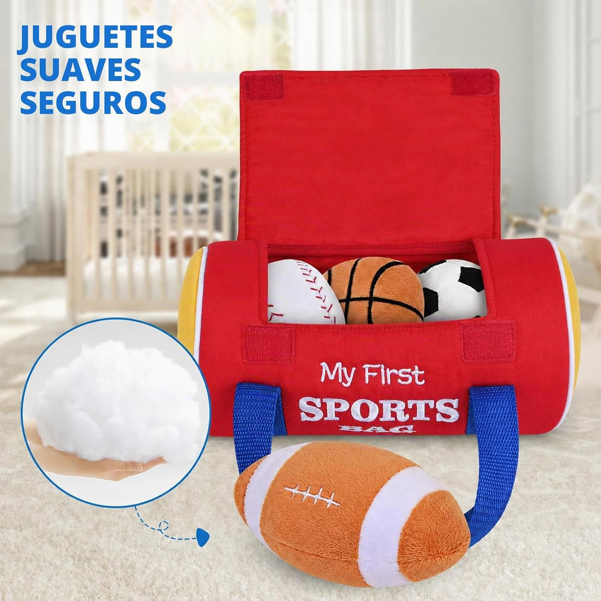 My First Sports Bag Baby Toys Juego de pelotas sensoriales de felpa...