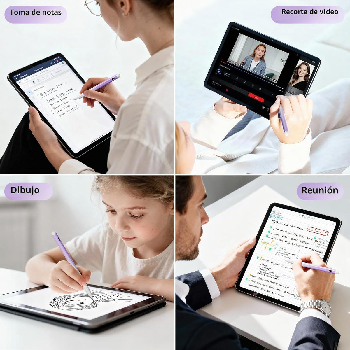 Lápiz óptico para iPad 6-11ª generación 2X carga rápida, rechazo de...
