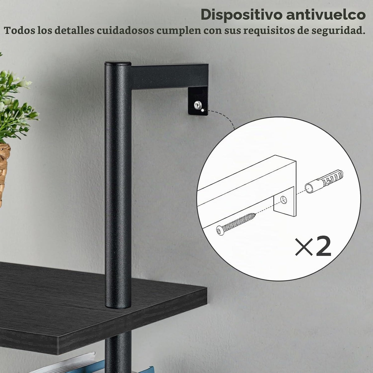 HOOBRO Estantería de escalera DIY, estantería de 6 niveles de mader...