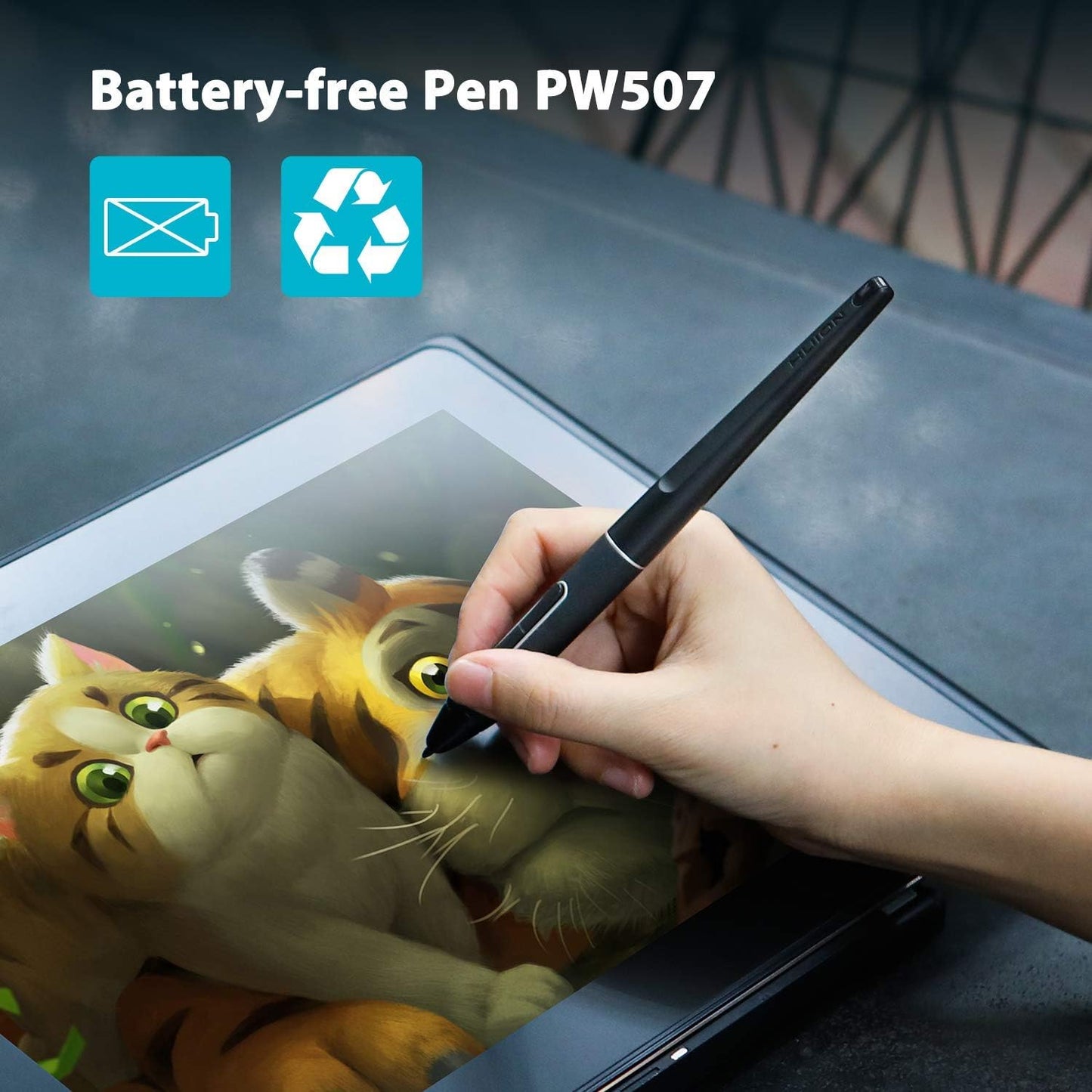 HUION Lápiz óptico sin batería PW507 | Bolígrafo digital de repuest...