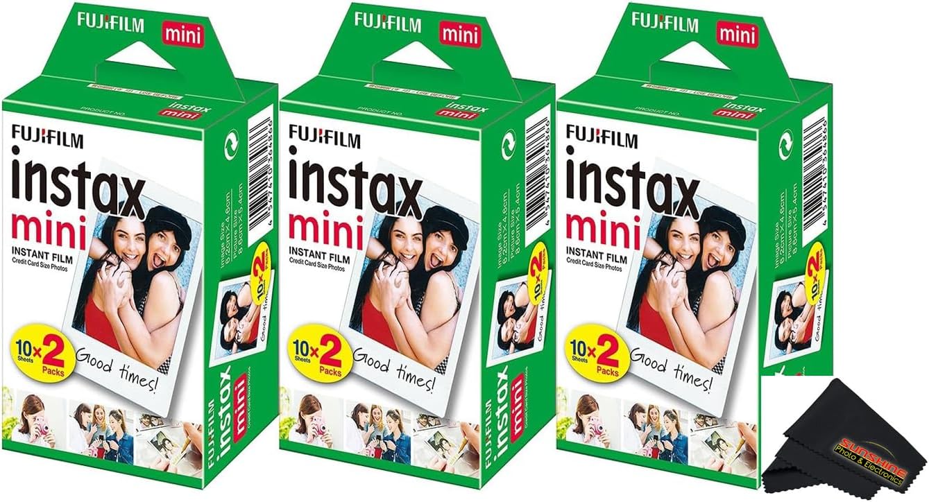 Película instantánea Fujifilm Instax Mini (3 paquetes de 2 unidades...