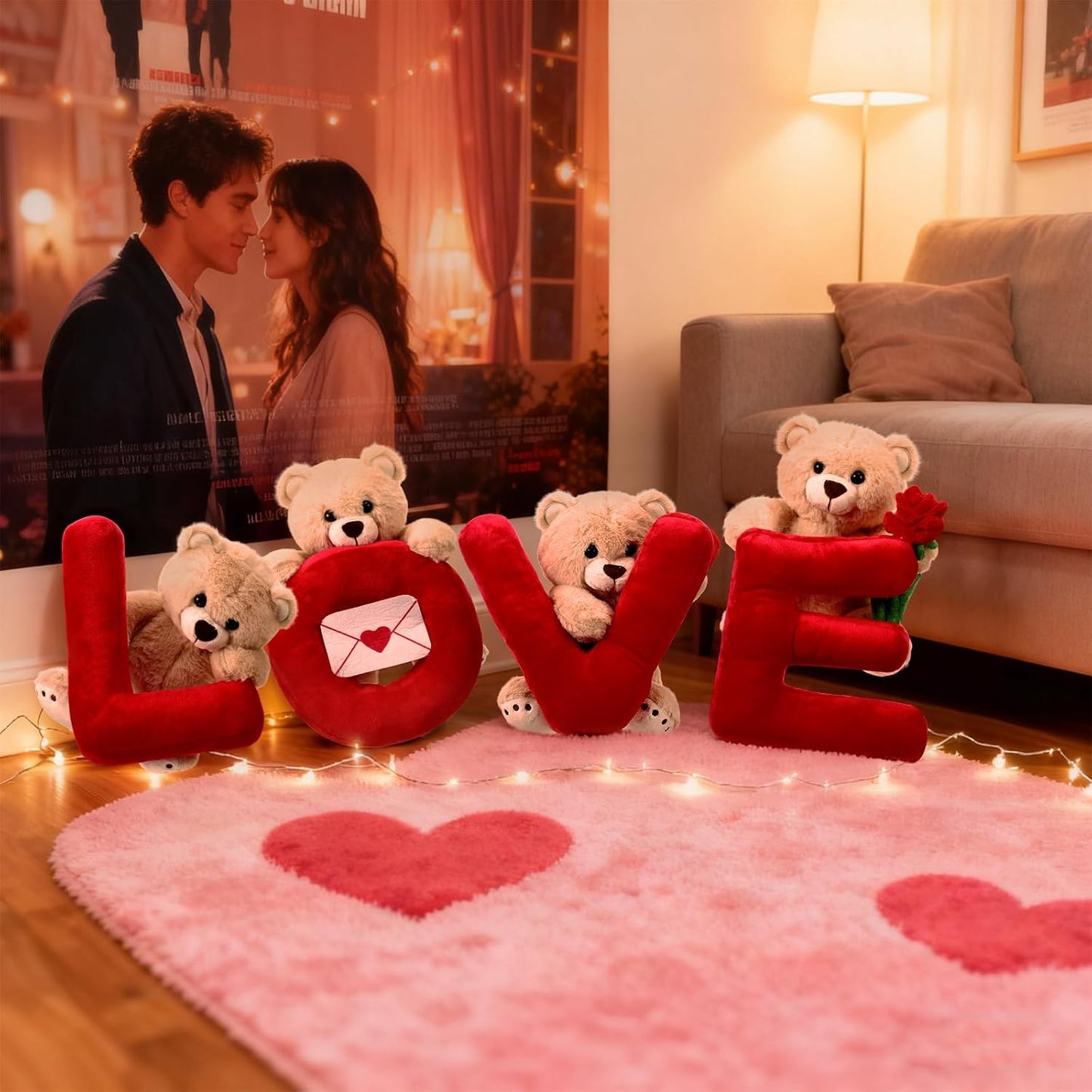 Jenaai 4 piezas de regalo de oso de peluche de San Valentín de 10 p...