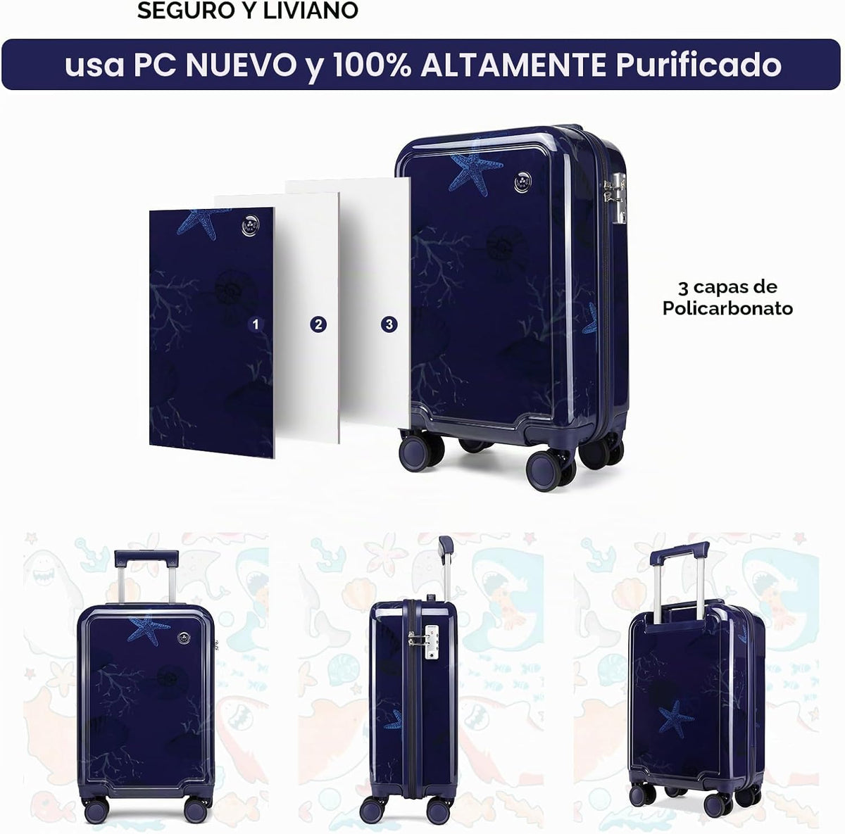 Somago - Set de 4 piezas de equipaje para niños con mochila para ni...