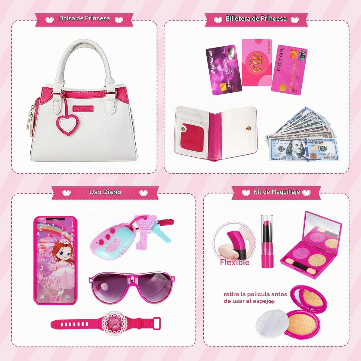 Monedero de juego Shemira para niñas pequeñas, juguetes de princesa...