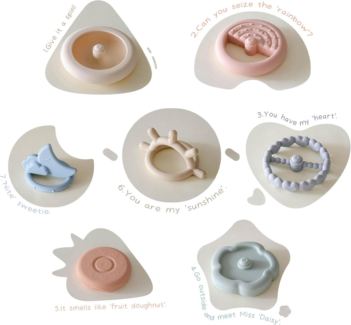 Moonkie Stacks of Circles - Juguete de Dentición Suave | Juguete de...