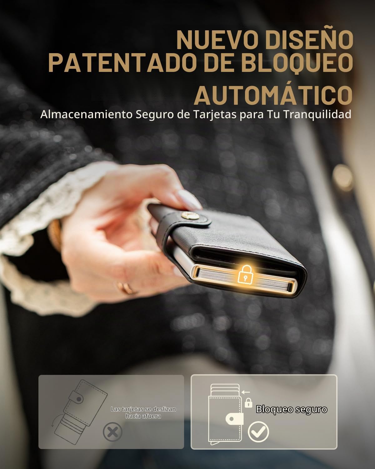 LORZOR Cartera de mujer con bloqueo RFID para mujer, tamaño pequeño...