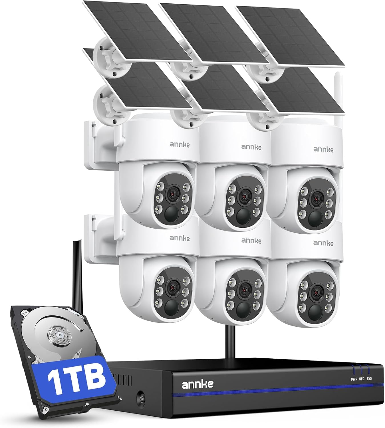ANNKE Sistema solar de cámaras de seguridad para el hogar al aire l...