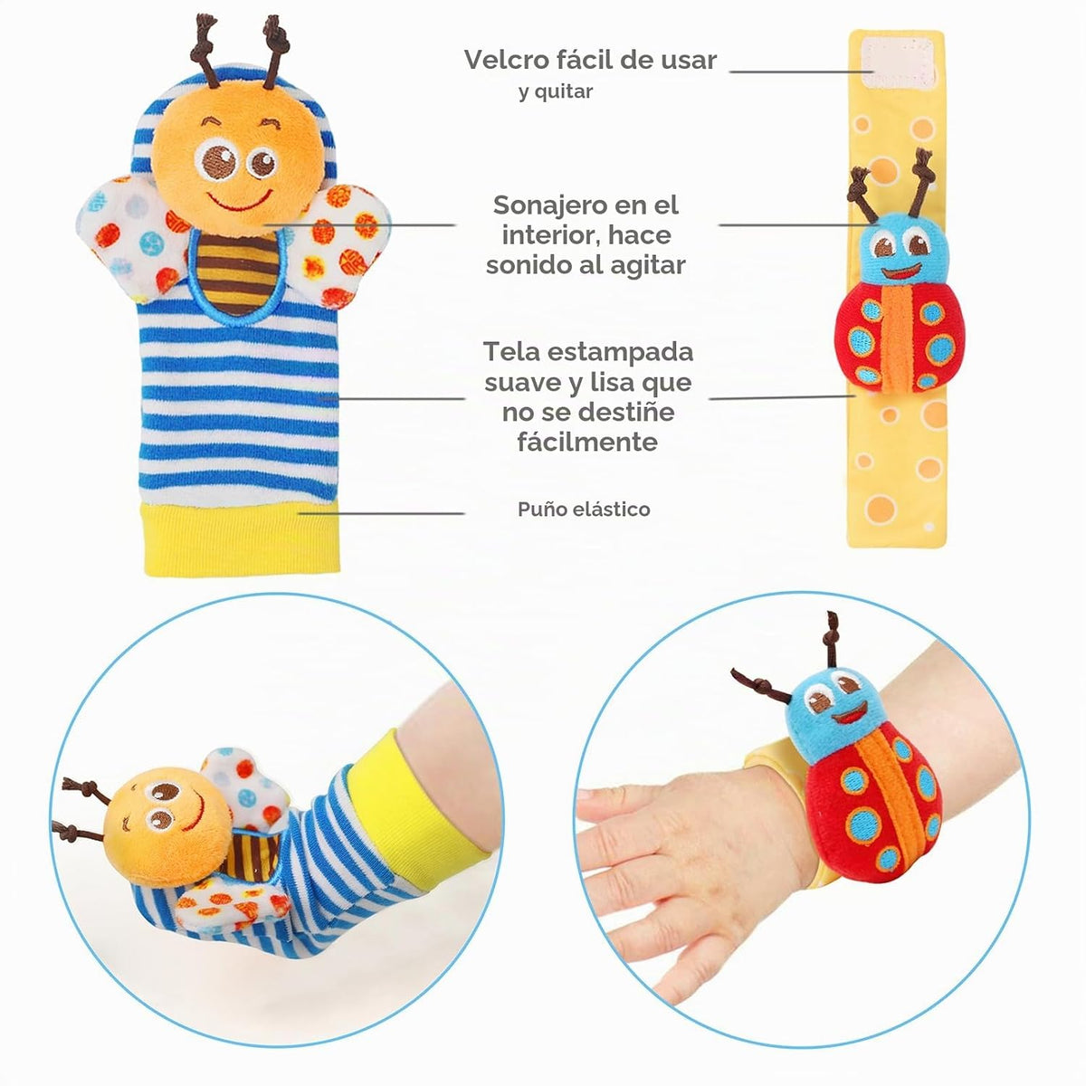 Bloobloomax Juego de calcetines de sonajero de muñeca y buscador de...
