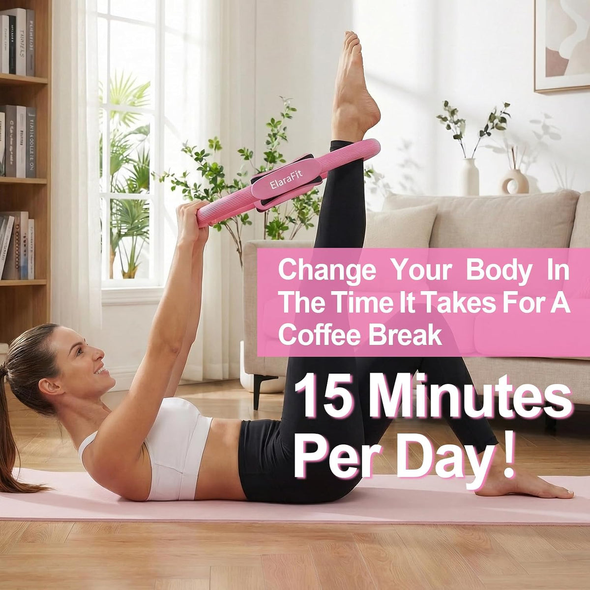 ElaraFit Home Juego de anillo y pelota de pilates para mujeres con...