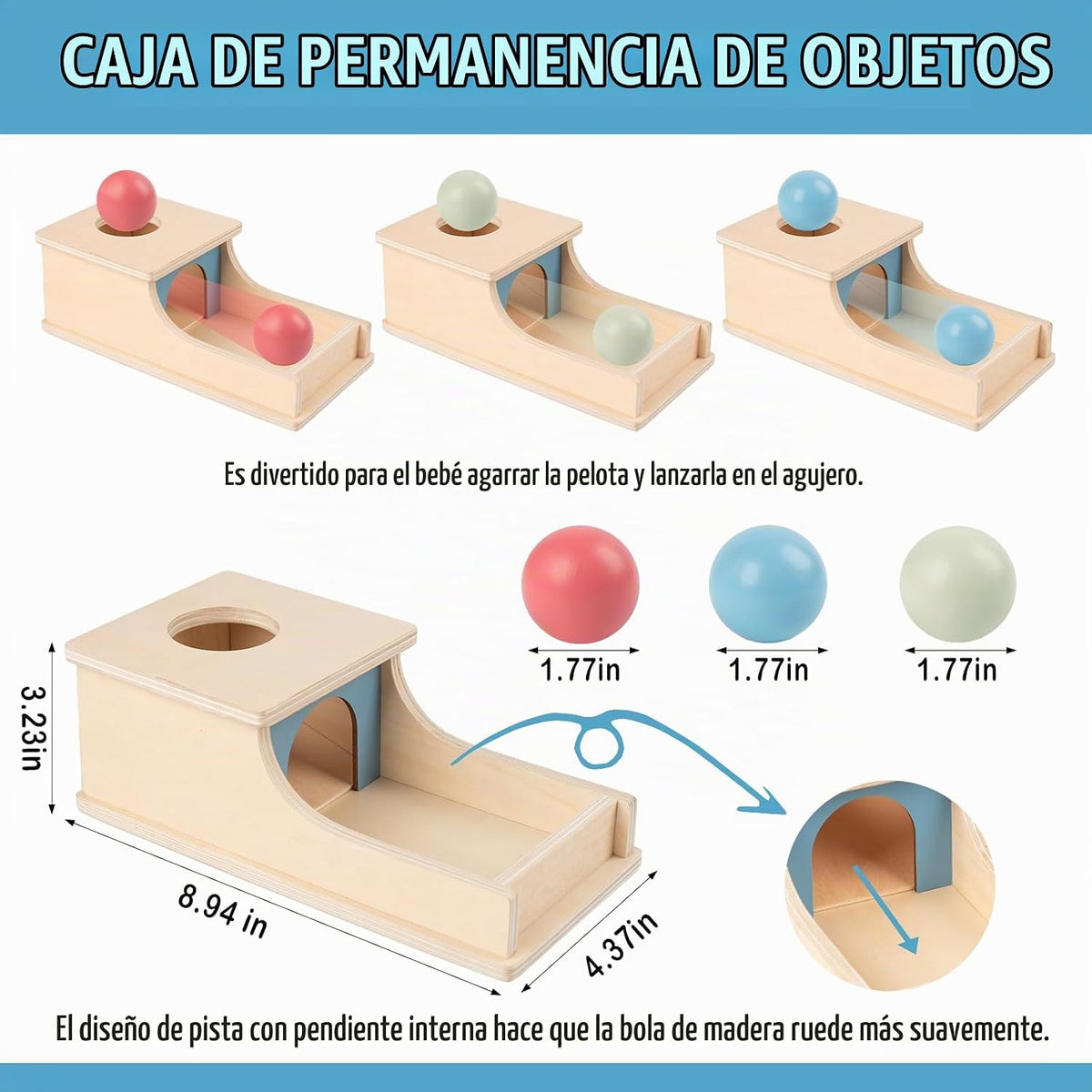 Busy edition Juguetes Montessori para bebés de 6 a 12 meses, caja d...