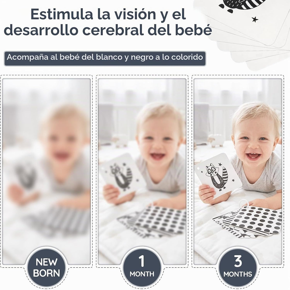 Joyreal Juguetes sensoriales de alto contraste para recién nacidos,...