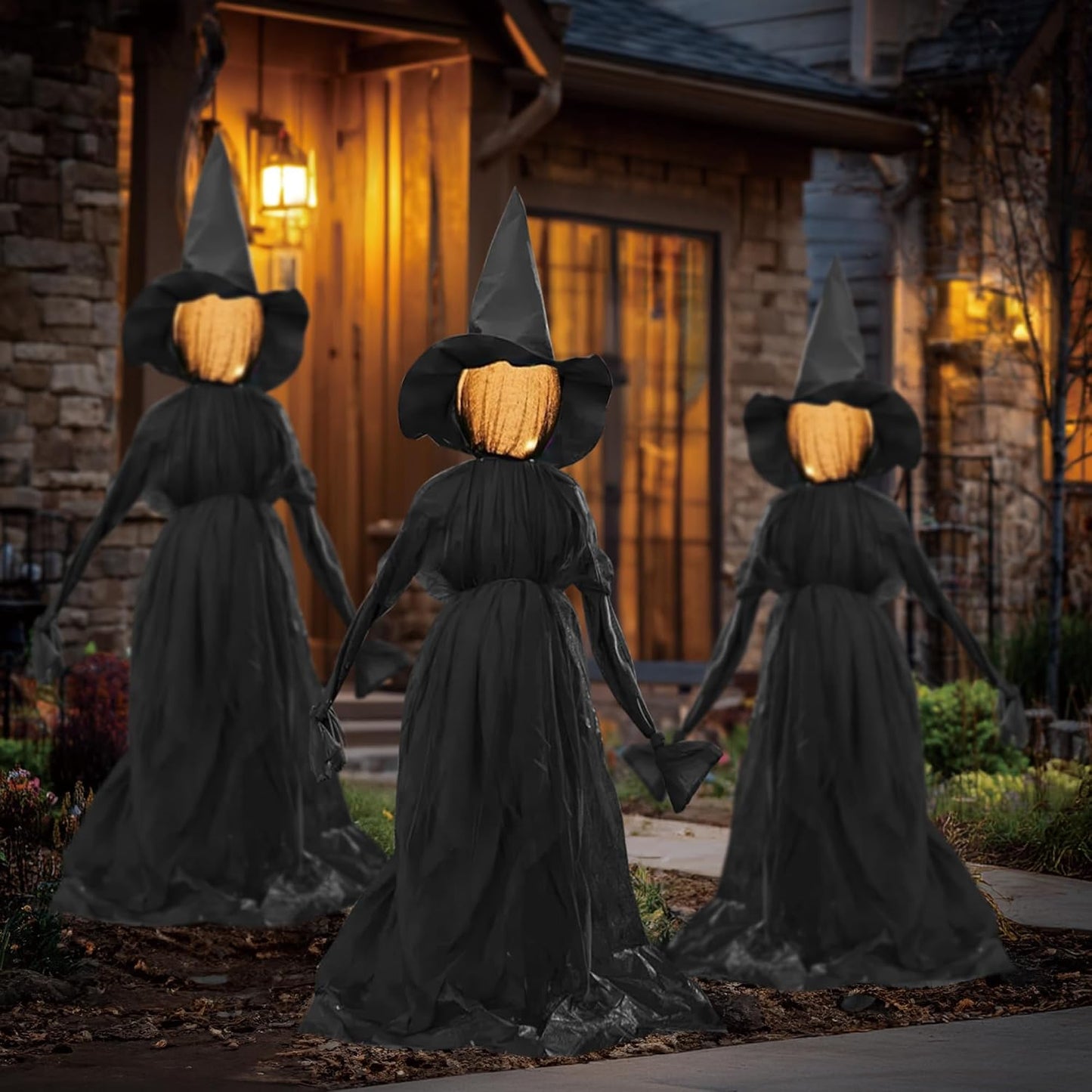 Hourleey - Decoraciones de Halloween para exteriores, paquete de 3...