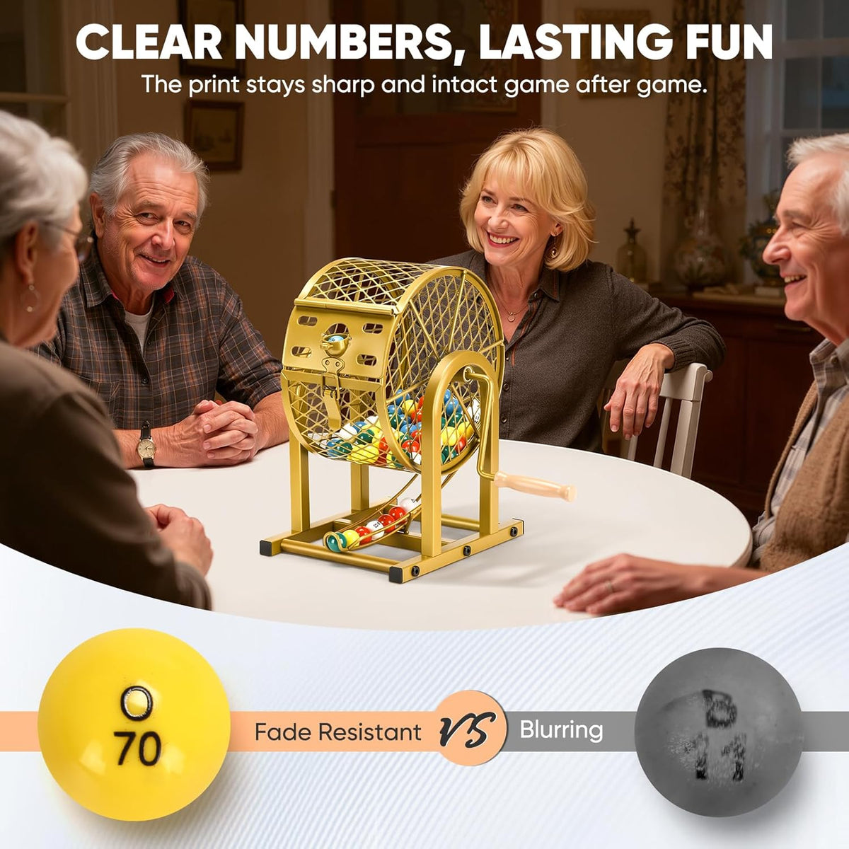 HVDI Juego de bingo de 12 pulgadas, 10 tarjetas de bingo reutilizab...