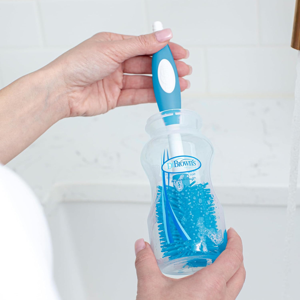 Dr. Brown's Cepillo para botellas de tacto suave, azul | Cepill...
