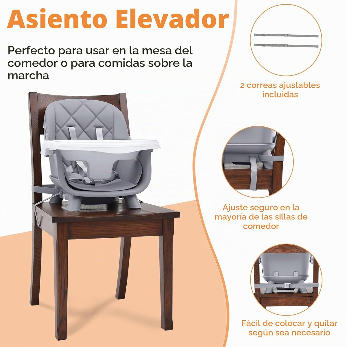 Silla alta Babyliebe para bebé, silla alta de madera convertible 8...