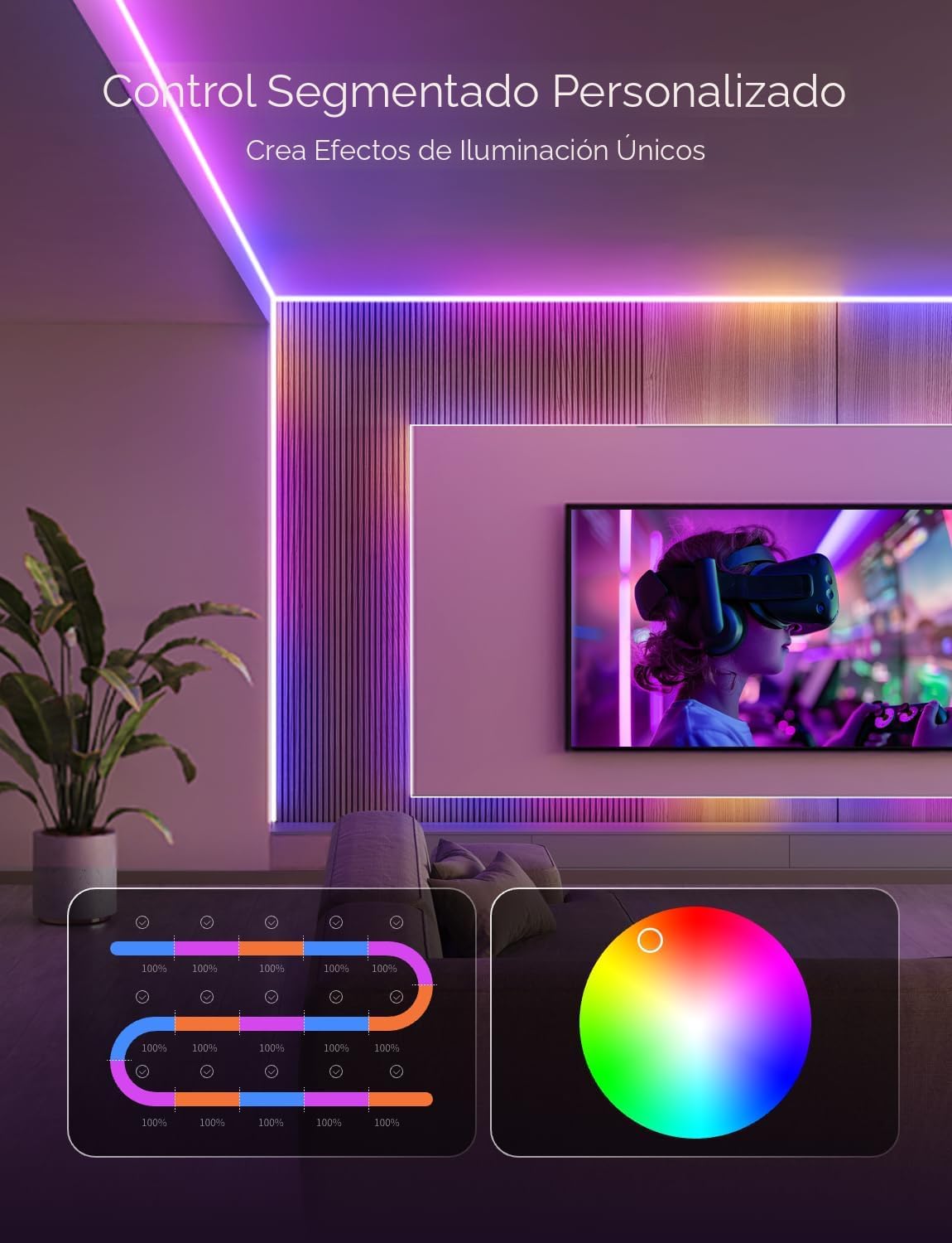 Govee - Tira de luces LED COB Pro, luces LED para dormitorio compat...