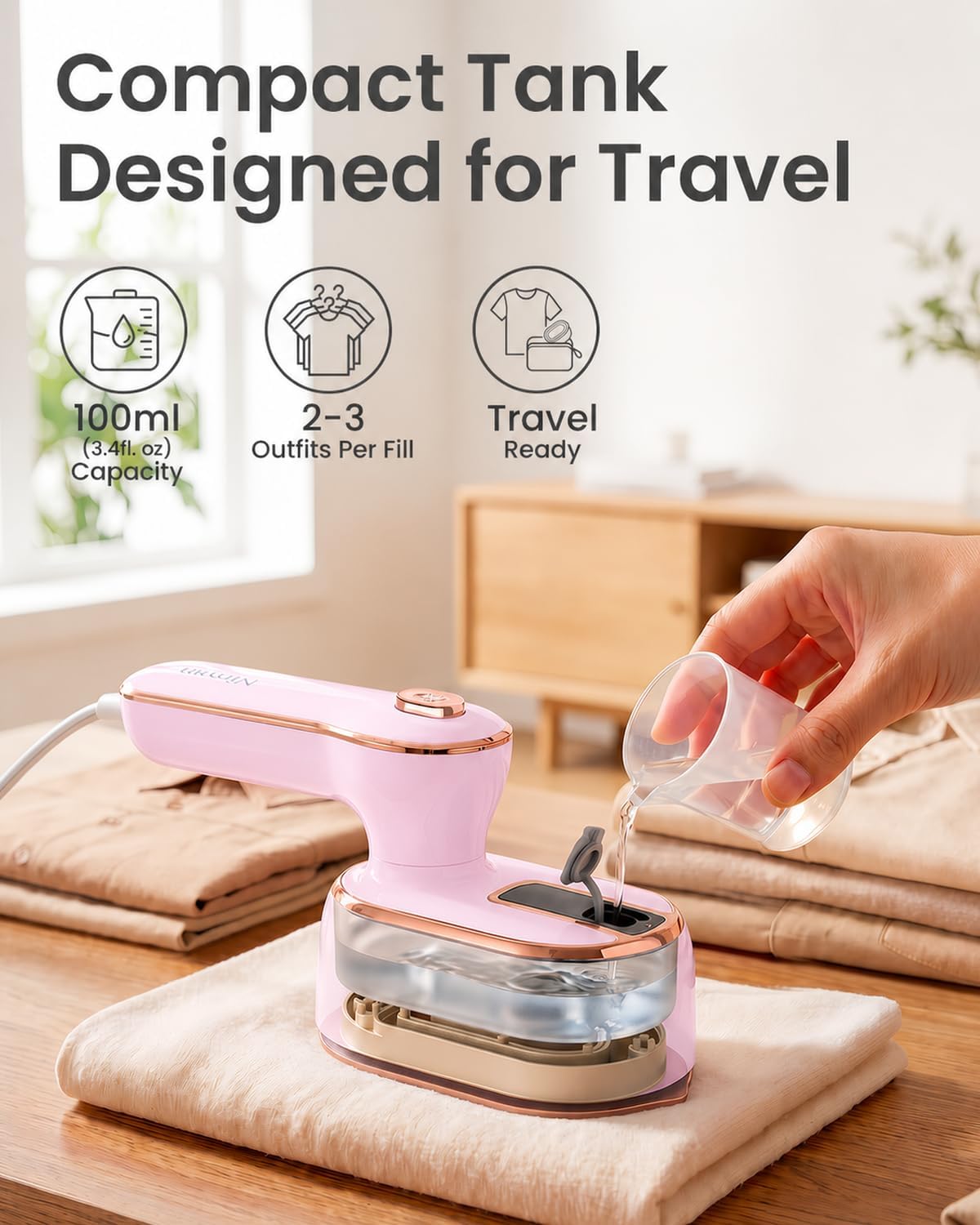 Vaporizador de hierro para ropa, vaporizador de ropa de viaje con m...