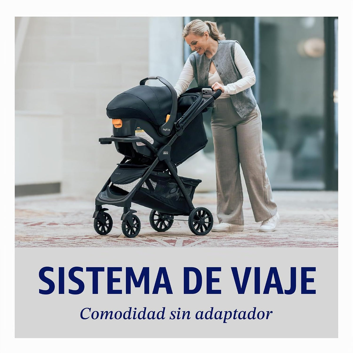 Chicco Sistema de viaje Bravino ClearTex con asiento y base para au...